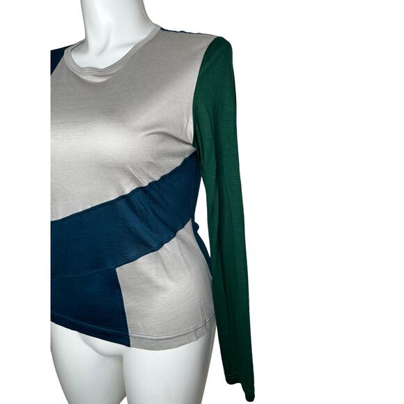 St. John Color-block Long Sleeve T-shirt Top - Large - Picture 6 of 6